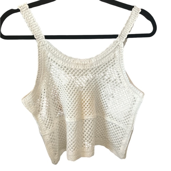 Rebellion Crochet Floral Crop Tank Top nwt sz large - Picture 2 of 5